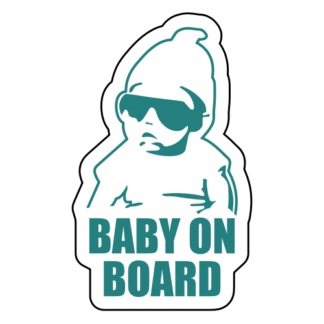 Badass Baby On Board Sticker (Turquoise)